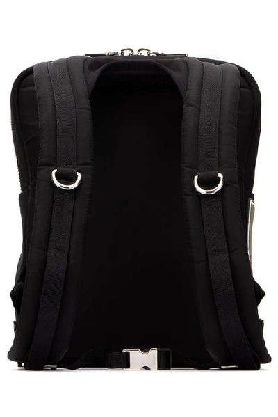 Shop Prada Logo Zip Pocketed Backpack In Multi