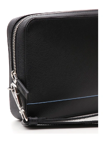 Shop Prada Saffiano Clutch Bag In Black