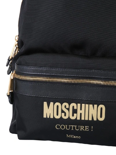 Shop Moschino Logo Backpack In Black