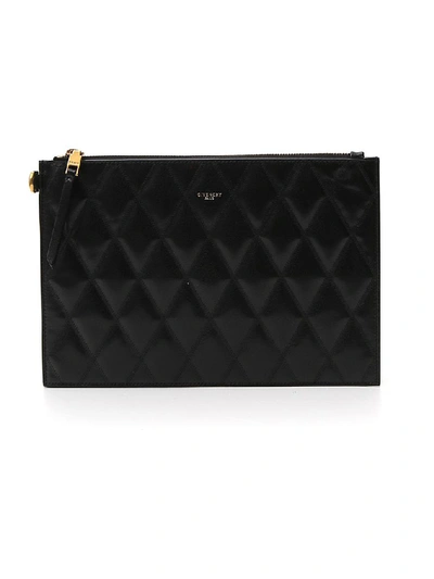 Shop Givenchy Gv3 Quilted Clutch Bag In Black