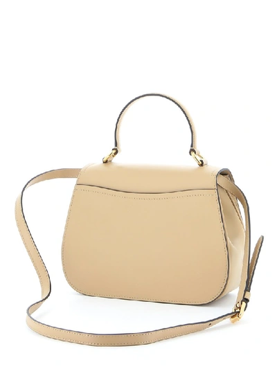 Shop Moschino M Plaque Tote Bag In Beige