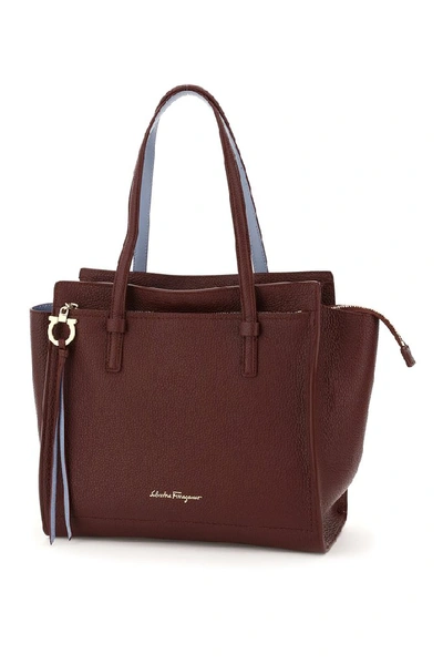 Shop Ferragamo Salvatore  Medium Double Handle Tote Bag In Red