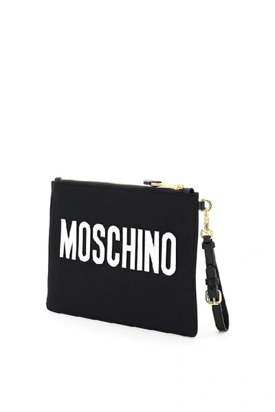 Shop Moschino Teddy Clutch Bag In Black
