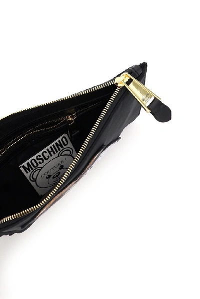 Shop Moschino Teddy Clutch Bag In Black