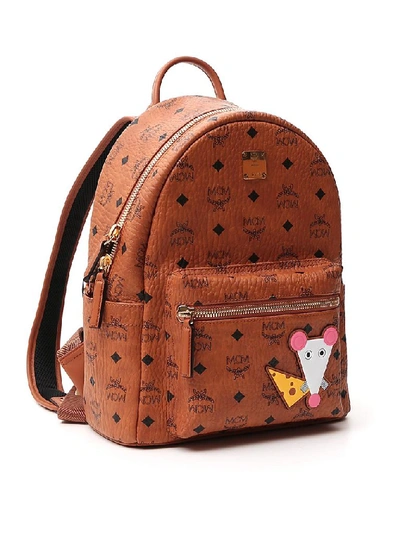 Shop Mcm Rat Stark Backpack In Brown