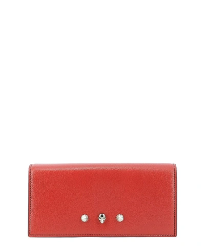 Shop Alexander Mcqueen Chain Skull Bifold Wallet In Red