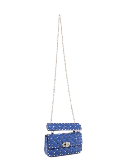 Shop Valentino Garavani Rockstud Spike Shoulder Bag In Blue