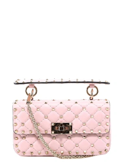 Shop Valentino Garavani Rockstud Spike Shoulder Bag In Pink