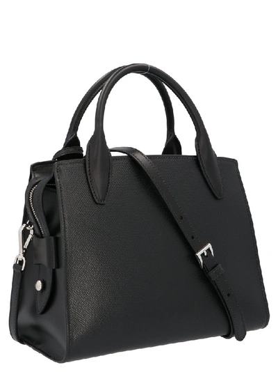 Shop Prada Monochrome Midi Handbag In Black