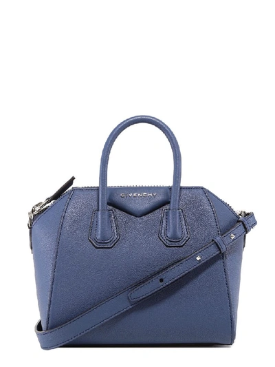 Shop Givenchy Mini Antigona Tote Bag In Blue