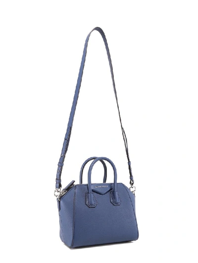 Shop Givenchy Mini Antigona Tote Bag In Blue