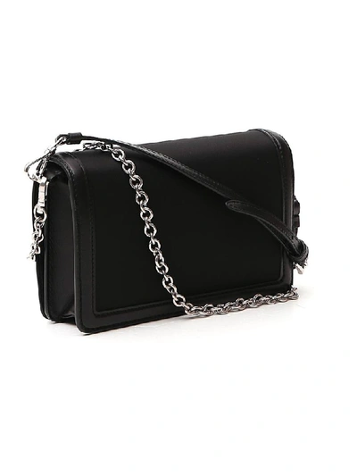 Prada Logo Plaque Fold Over Shoulder Bag In Black | ModeSens