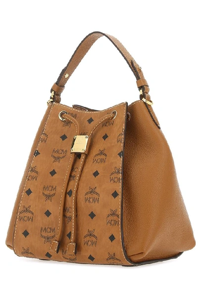 Shop Mcm Visetos Motif Bucket Bag In Brown
