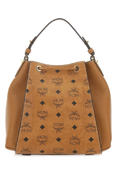 Shop Mcm Visetos Motif Bucket Bag In Brown