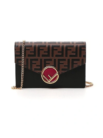 Shop Fendi Ff Contrasting Panelled Shoulder Bag In Multi