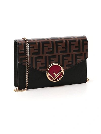 Shop Fendi Ff Contrasting Panelled Shoulder Bag In Multi