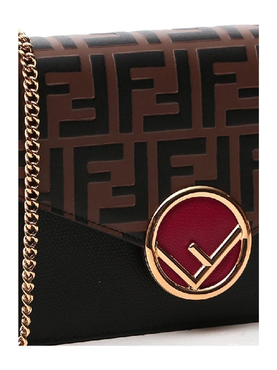 Shop Fendi Ff Contrasting Panelled Shoulder Bag In Multi