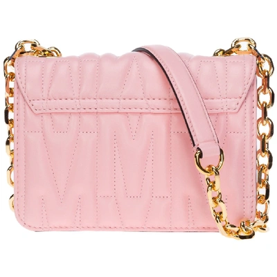 Shop Moschino Logo Plaque Shoulder Bag In Pink