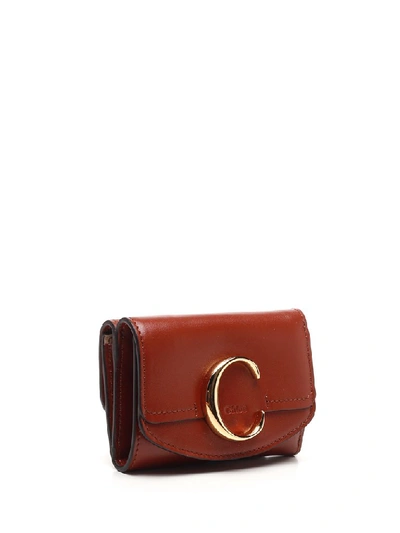 Shop Chloé C Trifold Wallet In Brown
