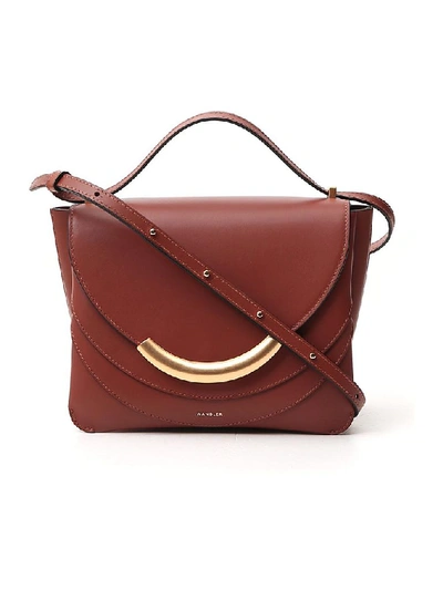 Shop Wandler Luna Arch Shoulder Bag In Brown