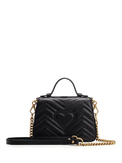 Shop Gucci Gg Marmont Mini Shoulder Bag In Black