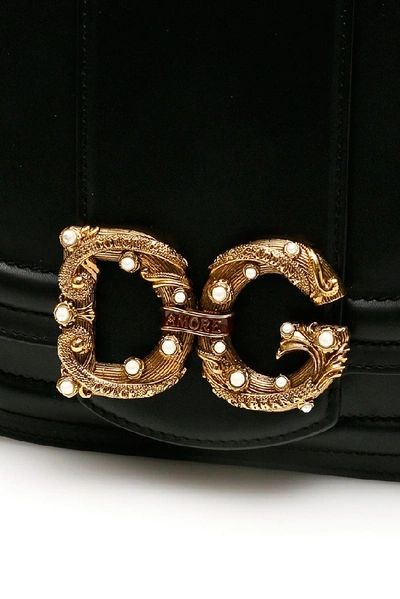 Shop Dolce & Gabbana Dg Amore Medium Shoulder Bag In Black