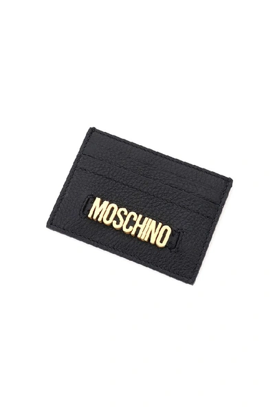 Shop Moschino Logo Lettering Cardholder In Black