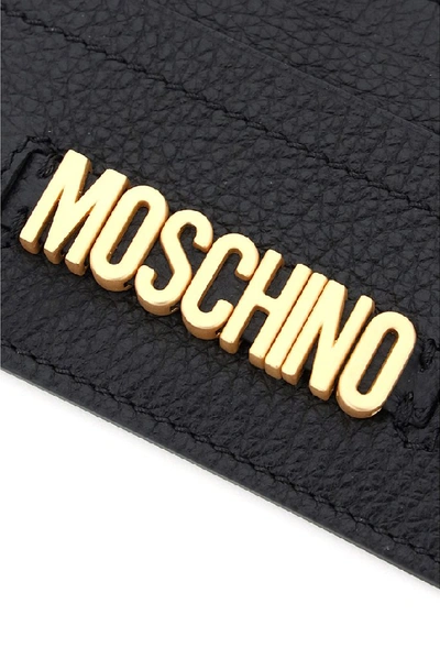 Shop Moschino Logo Lettering Cardholder In Black