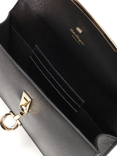 Shop Ferragamo Salvatore  Gancini Mini Clutch Bag In Black