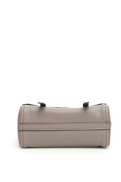 Shop Miu Miu Grace Lux Leather Shoulder Bag In Grey
