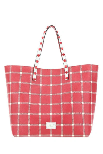 Shop Red Valentino Redvalentino Plaid Shopper Bag