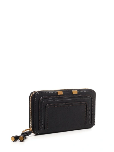 Shop Chloé Marcie Long Zipped Wallet In Black