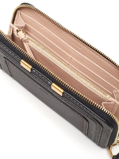 Shop Chloé Marcie Long Zipped Wallet In Black