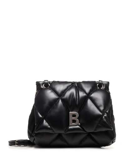 Shop Balenciaga B. Logo Quilted Medium Shoulder Bag In Black