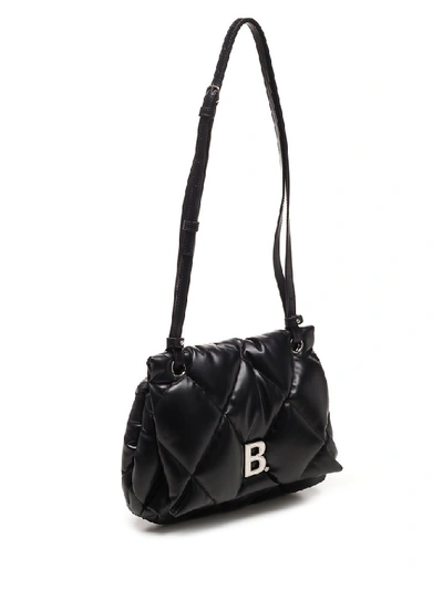 Shop Balenciaga B. Logo Quilted Medium Shoulder Bag In Black