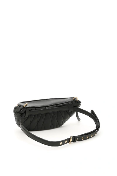 Shop Miu Miu Matelassé Belt Bag In Black