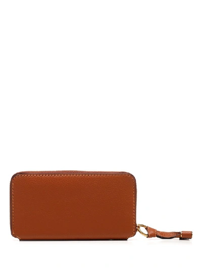 Shop Chloé Marcie Long Zipped Wallet In Brown