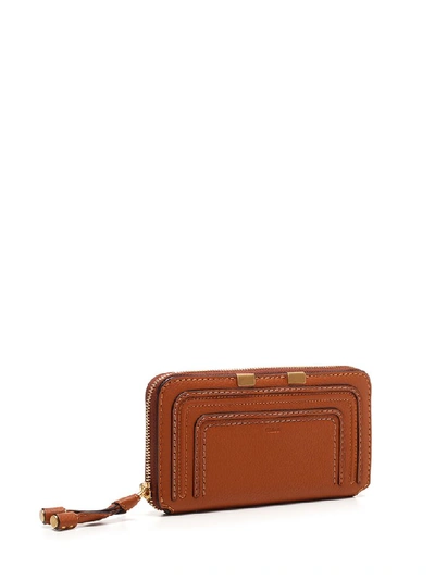Shop Chloé Marcie Long Zipped Wallet In Brown