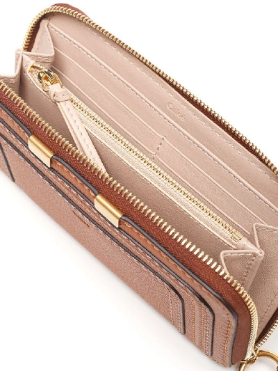 Shop Chloé Marcie Long Zipped Wallet In Brown