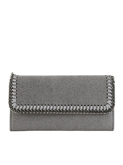Shop Stella Mccartney Falabella Continental Wallet In Grey