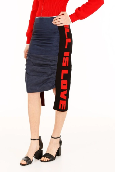 Shop Stella Mccartney All Is Love Tape Ruched Skirt In Blue