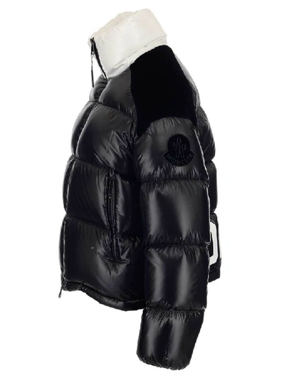 Shop Moncler Logo Padded Down Jacket In Black