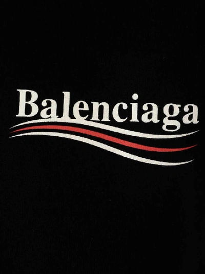 Shop Balenciaga Logo Print T In Black