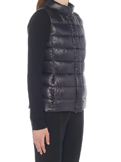 Shop Herno Zipped Puffer Vest In Black