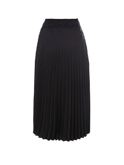 Shop Moncler Pleated Midi Skirt In Black