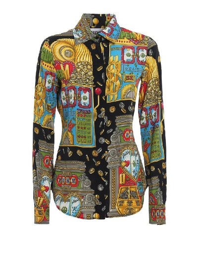 Shop Moschino Printed Crepe Shirt In Multi