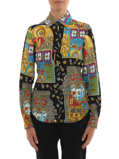 Shop Moschino Printed Crepe Shirt In Multi