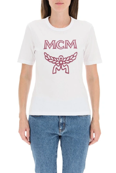 Shop Mcm Logo T In White