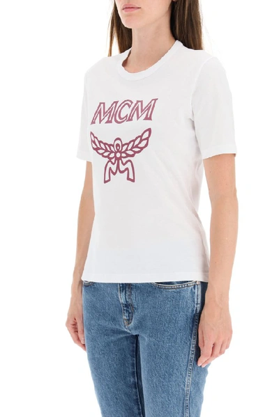 Shop Mcm Logo T In White
