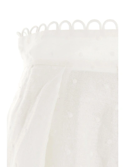Shop Zimmermann Bellitude Scallop Shorts In White